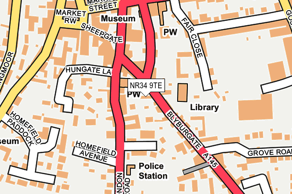 NR34 9TE map - OS OpenMap – Local (Ordnance Survey)