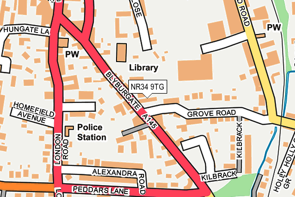 NR34 9TG map - OS OpenMap – Local (Ordnance Survey)