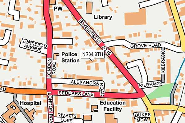 NR34 9TH map - OS OpenMap – Local (Ordnance Survey)
