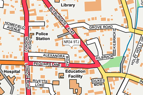 NR34 9TJ map - OS OpenMap – Local (Ordnance Survey)