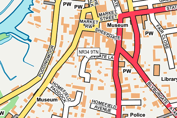 NR34 9TN map - OS OpenMap – Local (Ordnance Survey)