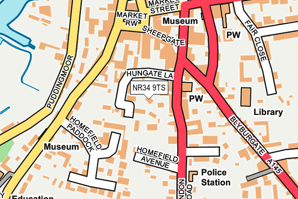 NR34 9TS map - OS OpenMap – Local (Ordnance Survey)