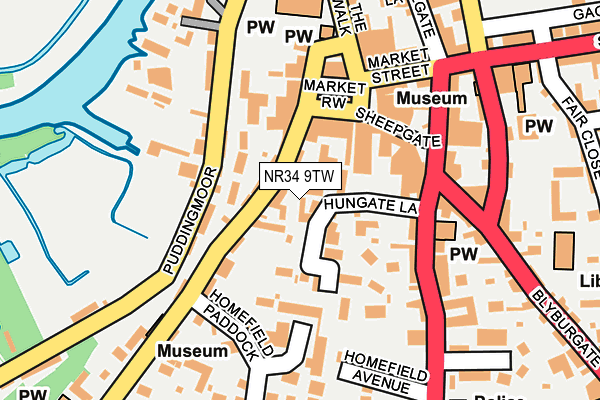 NR34 9TW map - OS OpenMap – Local (Ordnance Survey)