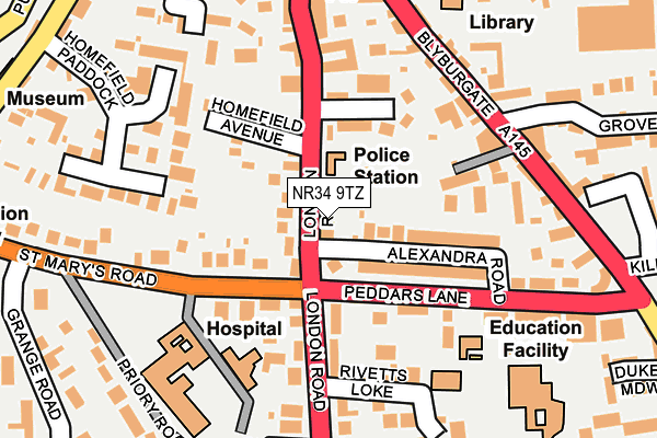 NR34 9TZ map - OS OpenMap – Local (Ordnance Survey)