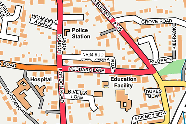 NR34 9UD map - OS OpenMap – Local (Ordnance Survey)