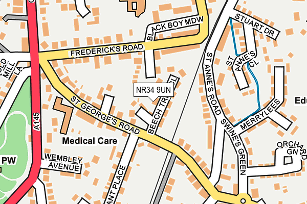 NR34 9UN map - OS OpenMap – Local (Ordnance Survey)