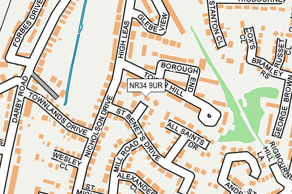 NR34 9UR map - OS OpenMap – Local (Ordnance Survey)