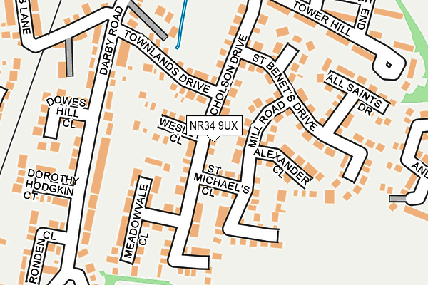 NR34 9UX map - OS OpenMap – Local (Ordnance Survey)