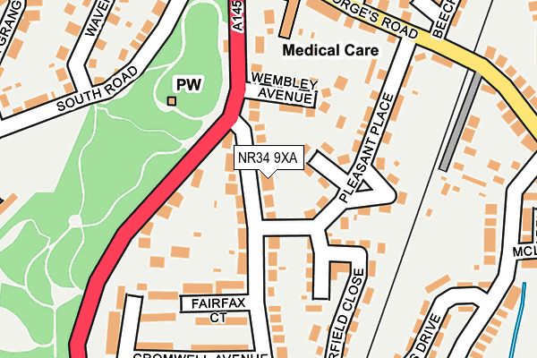 NR34 9XA map - OS OpenMap – Local (Ordnance Survey)