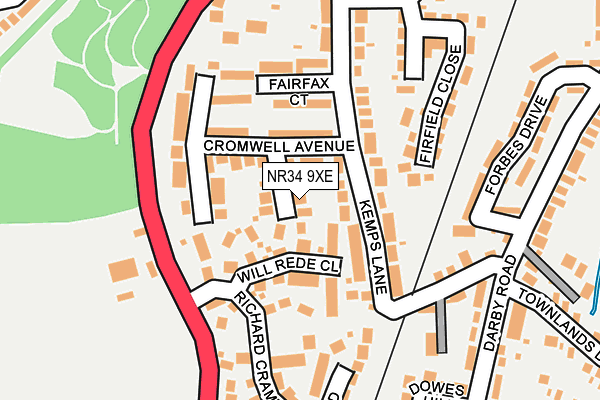 NR34 9XE map - OS OpenMap – Local (Ordnance Survey)