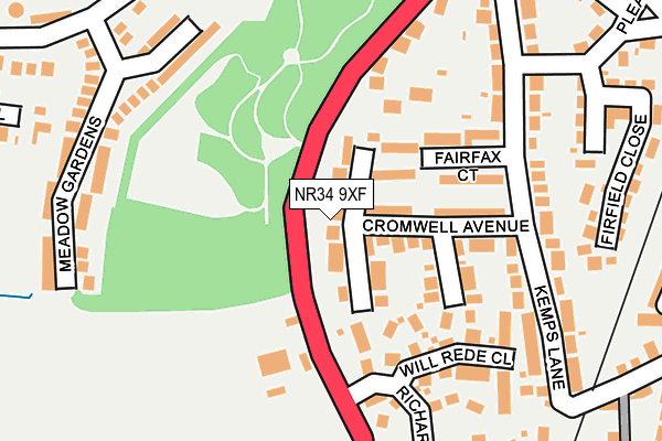 NR34 9XF map - OS OpenMap – Local (Ordnance Survey)