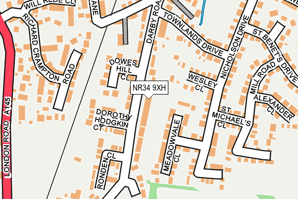 NR34 9XH map - OS OpenMap – Local (Ordnance Survey)