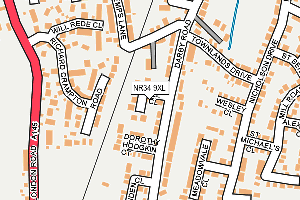 NR34 9XL map - OS OpenMap – Local (Ordnance Survey)