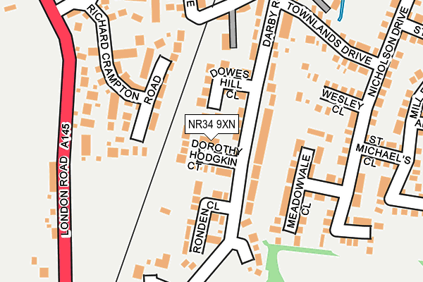 NR34 9XN map - OS OpenMap – Local (Ordnance Survey)