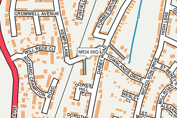 NR34 9XQ map - OS OpenMap – Local (Ordnance Survey)