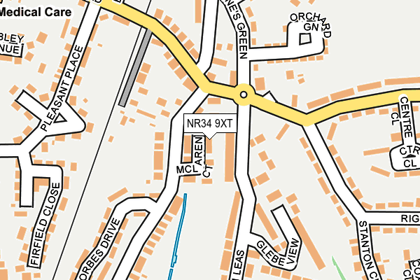 NR34 9XT map - OS OpenMap – Local (Ordnance Survey)