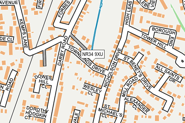 NR34 9XU map - OS OpenMap – Local (Ordnance Survey)