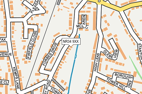 NR34 9XX map - OS OpenMap – Local (Ordnance Survey)