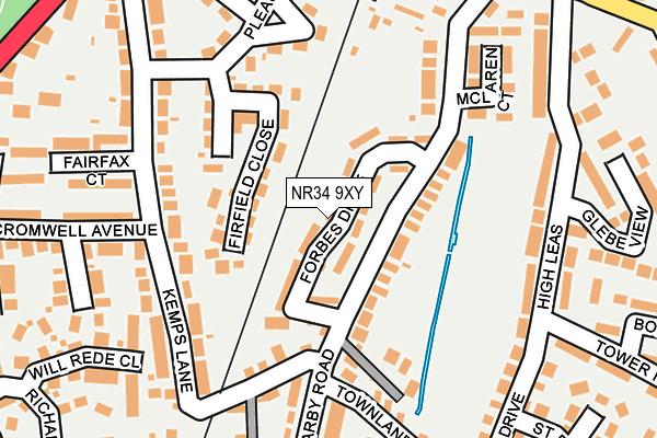 NR34 9XY map - OS OpenMap – Local (Ordnance Survey)