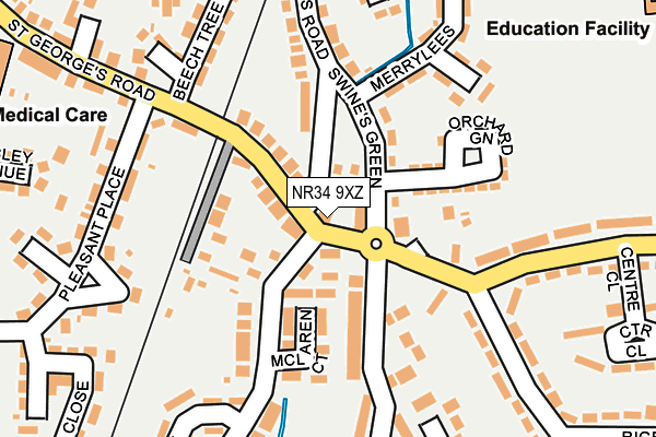 NR34 9XZ map - OS OpenMap – Local (Ordnance Survey)