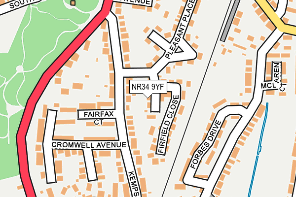 NR34 9YF map - OS OpenMap – Local (Ordnance Survey)