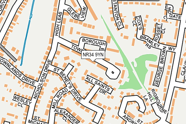NR34 9YN map - OS OpenMap – Local (Ordnance Survey)