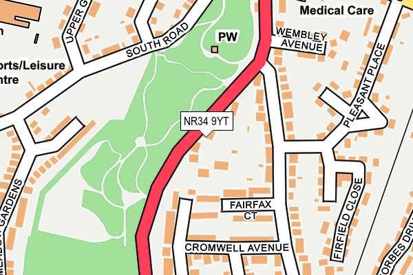NR34 9YT map - OS OpenMap – Local (Ordnance Survey)