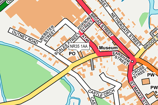 NR35 1AA map - OS OpenMap – Local (Ordnance Survey)