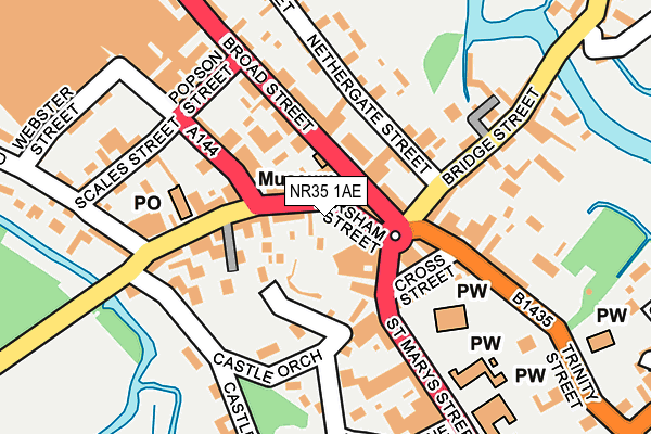NR35 1AE map - OS OpenMap – Local (Ordnance Survey)