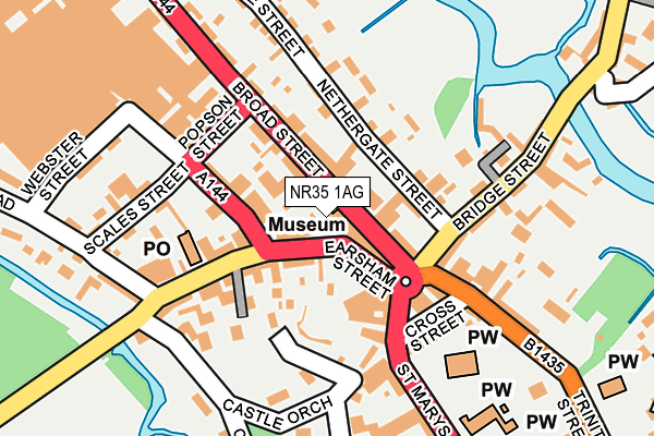 NR35 1AG map - OS OpenMap – Local (Ordnance Survey)