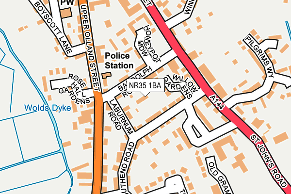 NR35 1BA map - OS OpenMap – Local (Ordnance Survey)