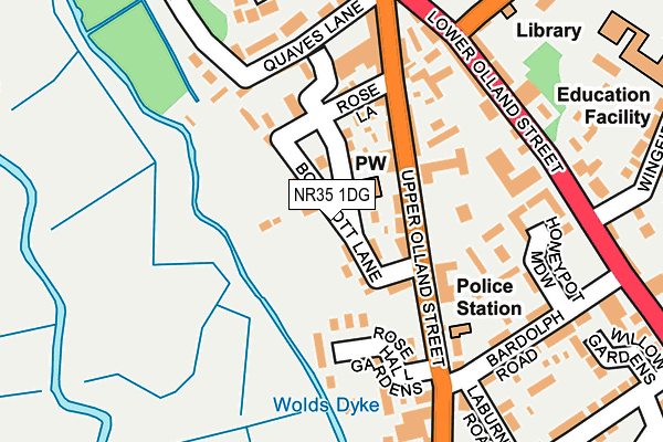 NR35 1DG map - OS OpenMap – Local (Ordnance Survey)