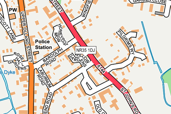 NR35 1DJ map - OS OpenMap – Local (Ordnance Survey)