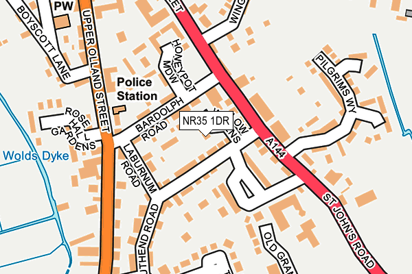 NR35 1DR map - OS OpenMap – Local (Ordnance Survey)