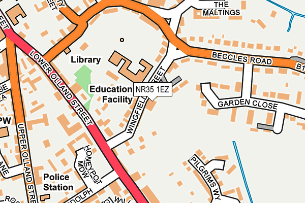 NR35 1EZ map - OS OpenMap – Local (Ordnance Survey)