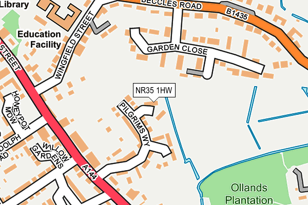 NR35 1HW map - OS OpenMap – Local (Ordnance Survey)