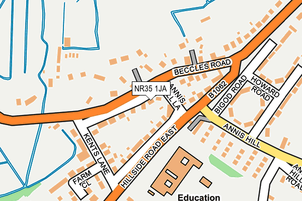 NR35 1JA map - OS OpenMap – Local (Ordnance Survey)