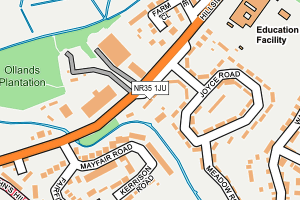 NR35 1JU map - OS OpenMap – Local (Ordnance Survey)