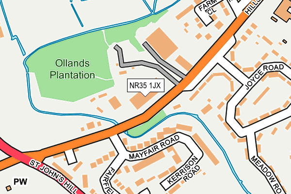 NR35 1JX map - OS OpenMap – Local (Ordnance Survey)