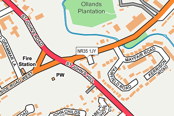 NR35 1JY map - OS OpenMap – Local (Ordnance Survey)
