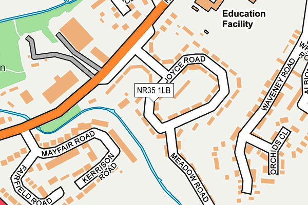 NR35 1LB map - OS OpenMap – Local (Ordnance Survey)