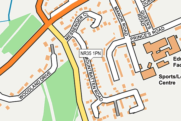 NR35 1PN map - OS OpenMap – Local (Ordnance Survey)