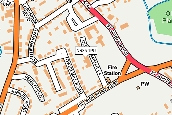 NR35 1PU map - OS OpenMap – Local (Ordnance Survey)