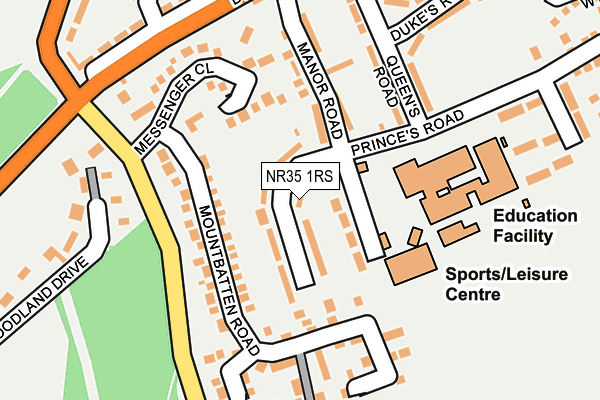 NR35 1RS map - OS OpenMap – Local (Ordnance Survey)