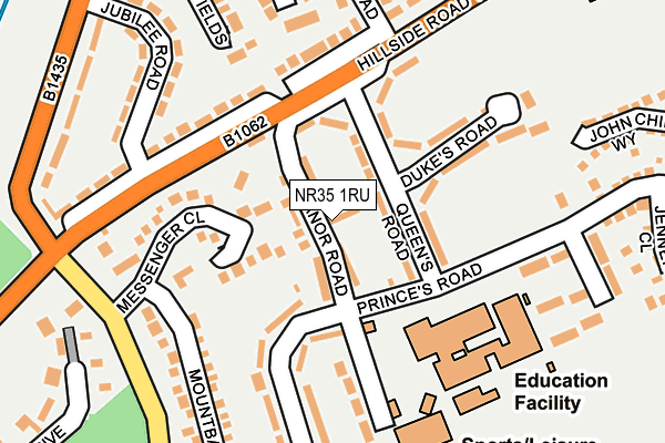 NR35 1RU map - OS OpenMap – Local (Ordnance Survey)