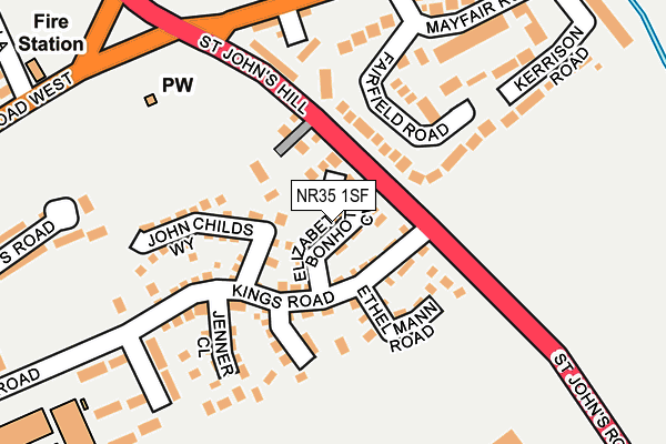 NR35 1SF map - OS OpenMap – Local (Ordnance Survey)