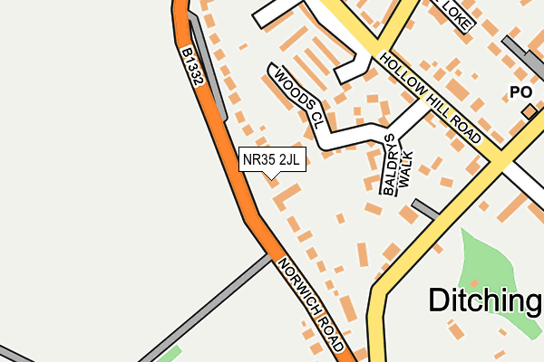 NR35 2JL map - OS OpenMap – Local (Ordnance Survey)