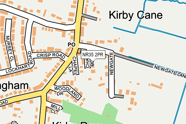 NR35 2PR map - OS OpenMap – Local (Ordnance Survey)