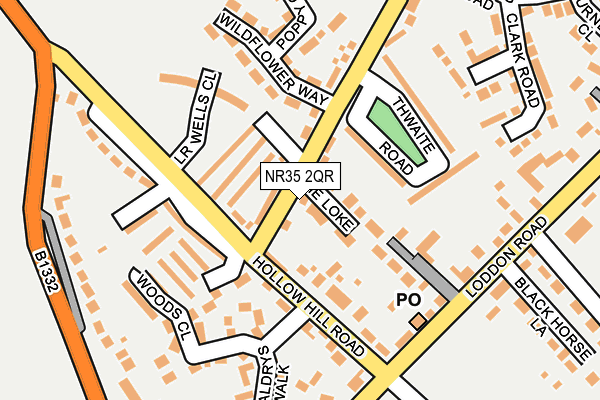 NR35 2QR map - OS OpenMap – Local (Ordnance Survey)
