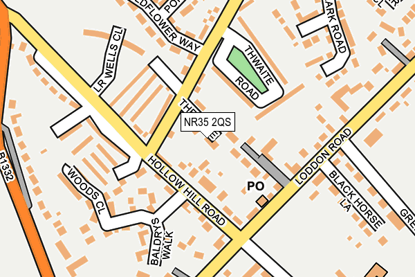 NR35 2QS map - OS OpenMap – Local (Ordnance Survey)